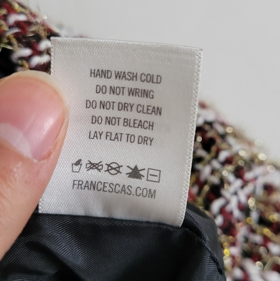 Francescas ALYA Darla Burgundy Plaid Tweed Festive Old Money Mini Skirt - Picture 8 of 8